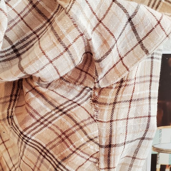 Love Squared Brown Plaid Boho Tunic Top - Picture 9 of 11